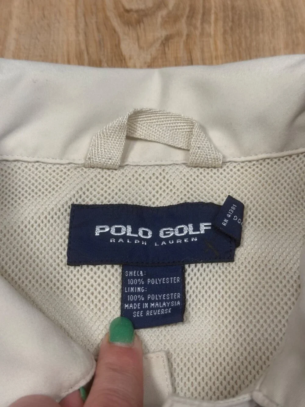 POLO GOLF Ralph Lauren Beige Pullover Lightweight 1/4 Button Jacket Medium